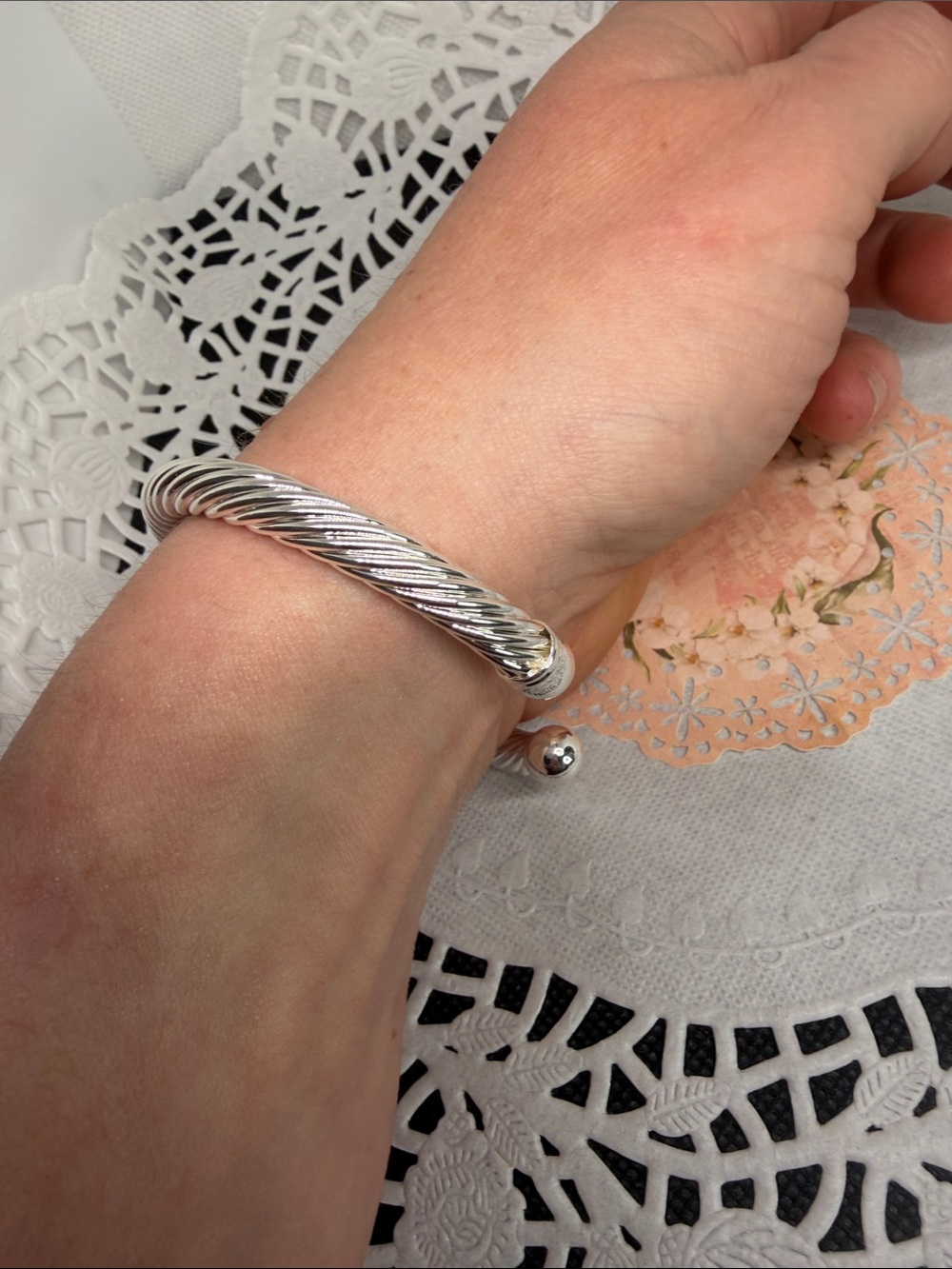 925 Sterling Silver Twisted Cable Cuff Bracelet Stackable Versatile Staple